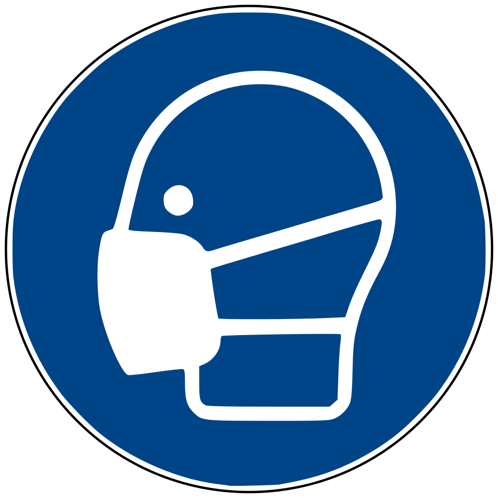 blaues Gebotszeichen: Maske benutzen