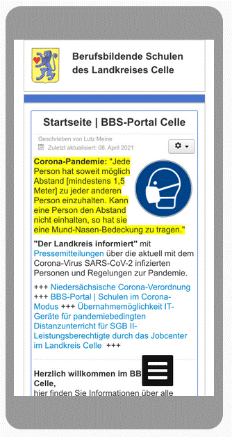 Screenshot BBS-Portal www.bbscelle.de
